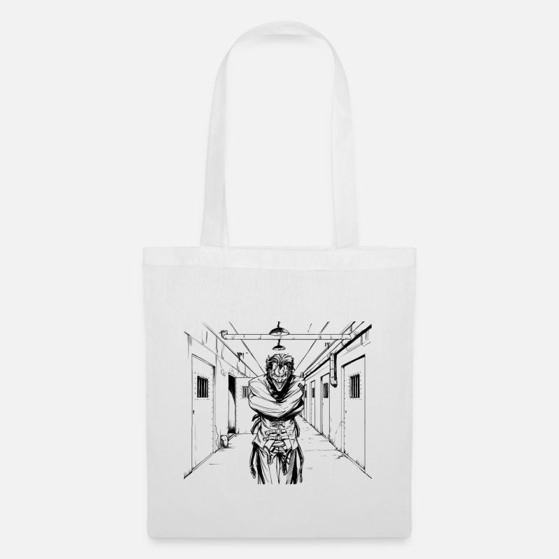 Batman Crazy Joker Straitjacket - Tote Bag - white