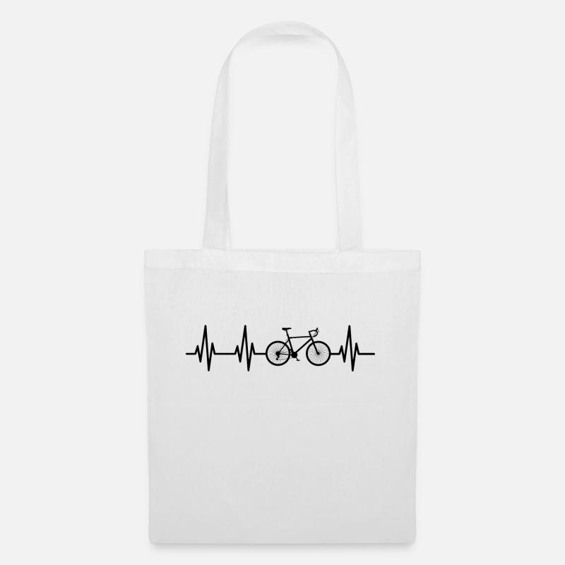 Fahrradherzschlag - Stoffbeutel - Weiß