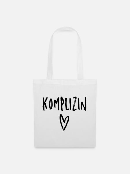 Komplizin Herz Freundin Freundschaft - Stoffbeutel - Weiß
