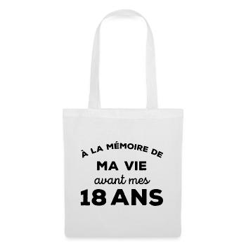 A la mémoire de ma vie avant mes 18 ans - Sac en tissu - blanc - Devant