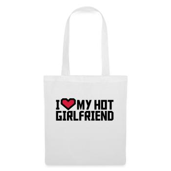 J’aime ma petite amie - Sac en tissu - blanc - Devant