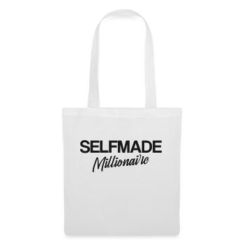 Selfmade Millionaire, imprimé sombre - Sac en tissu - blanc - Devant