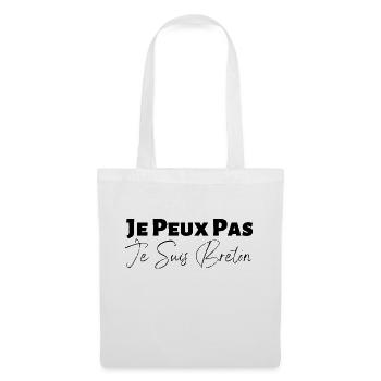je peux pas je suis breton - idée cadeau breton - Sac en tissu - blanc - Devant