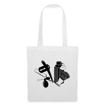 Logo vêtement corporatif coiffeur - Sac en tissu - blanc - Devant