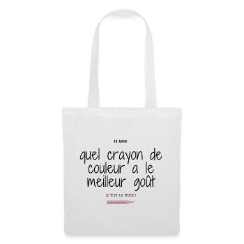Le crayon rose a meilleur goût - Sac en tissu - blanc - Devant