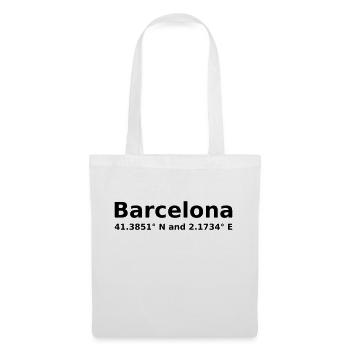 Barcelone - avec coordonnées géographiques horizontales - Sac en tissu - blanc - Devant