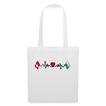 Cardio heart Flag Switzerland and flag Vaud - Tote Bag - white - Front