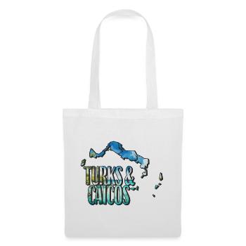 Carte à l’aquarelle des îles Turques-et-Caïques - Sac en tissu - blanc - Devant