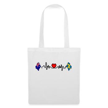 Cardio cardiaque avec Flag Australia, Suède - Sac en tissu - blanc - Devant