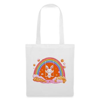 Cuddly Bunny Rainbow Swing - Tote Bag - white - Front