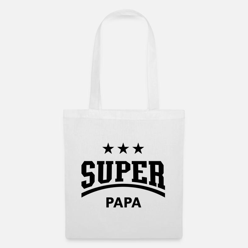 Super Papa (Papi / Vater / Vati / Vatertag / B) - Stoffbeutel - Weiß