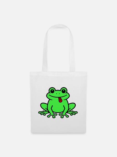 Kröte Comic Frosch - Stoffbeutel - Weiß