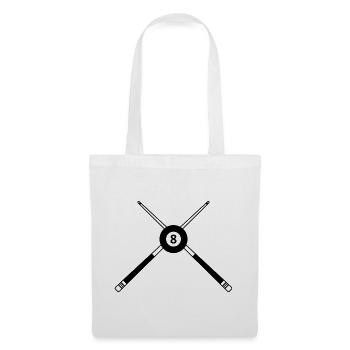 Billes de huit croisées des bâtons de billard - Sac en tissu - blanc - Devant
