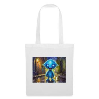 Blue funny and laughing monster - Tote Bag - white - Front