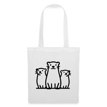 loutre - Sac en tissu - blanc - Devant
