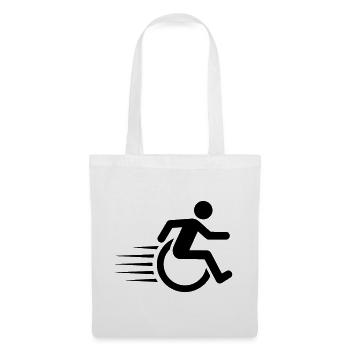 Utilisateur rapide de fauteuil roulant en mouvement # - Sac en tissu - blanc - Devant