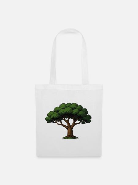Waldbaum Illustration - Stoffbeutel - Weiß