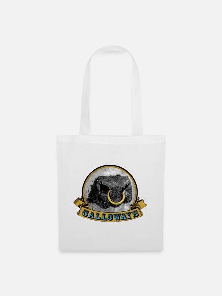 Galloway Ring-Kuh Logo - Stoffbeutel - Weiß