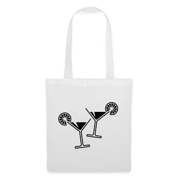 2 verres cocktail / cocktail / martini + (noir) - Sac en tissu - blanc - Devant