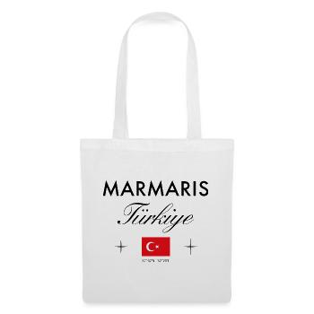 Marmaris Türkei Koordinaten Reise Souvenir - Stoffbeutel - Weiß - Vorne