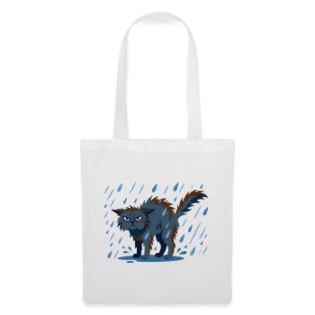 Regenkatze Grummel-Design - Stoffbeutel - Weiß - Vorne