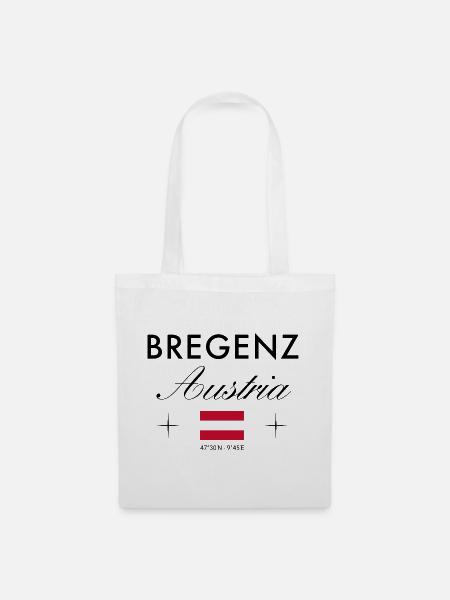 Bregenz Österreich Koordinaten Reise Souvenir - Stoffbeutel - Weiß