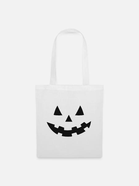 Pumkin-Gesicht - Stoffbeutel - Weiß