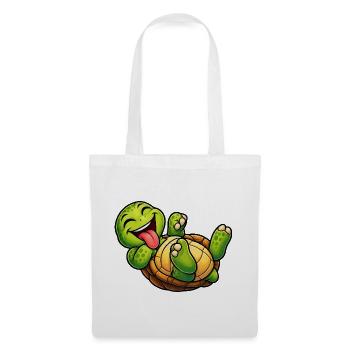 Verspielte Schildkröte  - Stoffbeutel - Weiß - Vorne