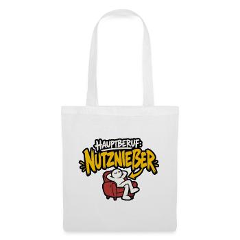 Hauptberuf Nutznießer Faulenzer - Stoffbeutel - Weiß - Vorne
