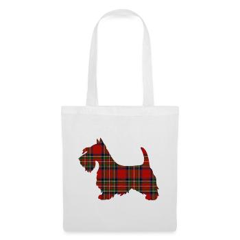 Tartan Scottie Hund | Pyrenäen-Linienlabor - Stoffbeutel - Weiß - Vorne