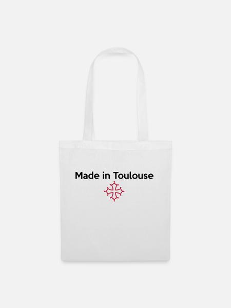Made in Toulouse - croix occitane - Sac en tissu - blanc