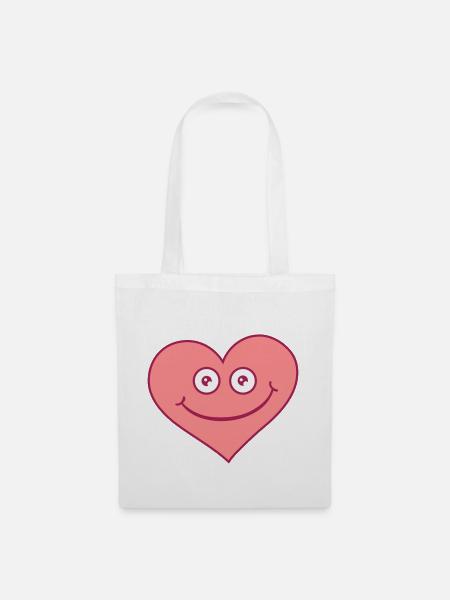 Happy Heart - Stoffbeutel - Weiß