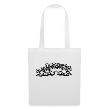 cow_family_with_girl_and_two_boys_1c - Sac en tissu - blanc - Devant