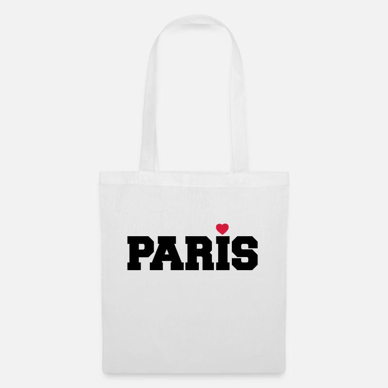 Paris Herz Frankreich Liebe Geschenk - Stoffbeutel - Weiß