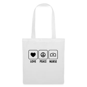Love, Peace, Nurse - Sac en tissu - blanc - Devant