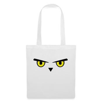 Eule, Augen, Emoji - Stoffbeutel - Weiß - Vorne