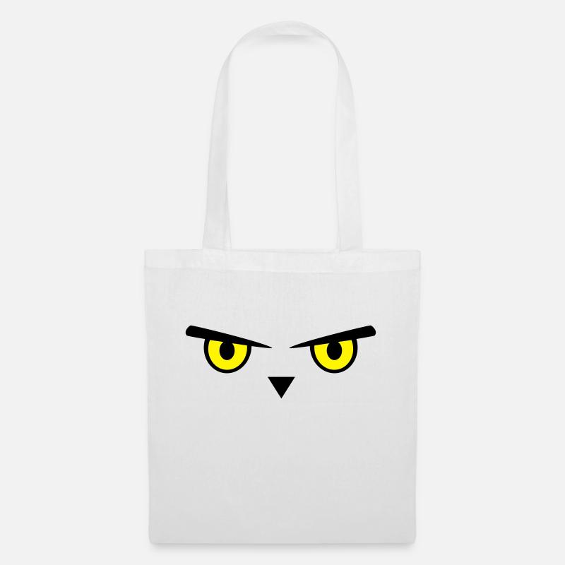 Eule, Augen, Emoji - Stoffbeutel - Weiß