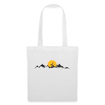 MONTAGNES Paysage Silhouette Panorama - Sac en tissu - blanc - Devant