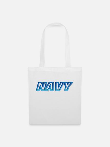 Navy - Stoffbeutel - Weiß