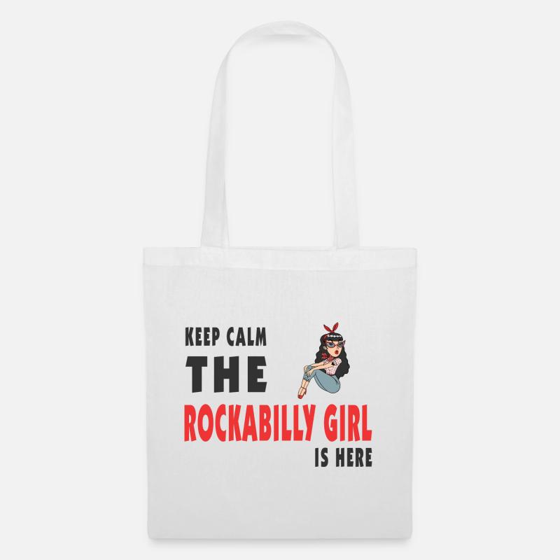 Keep Calm Rockabilly Girl - Stoffbeutel - Weiß
