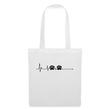 Heartbeat Paw Dog Dog Lovers - Tote Bag - white - Front