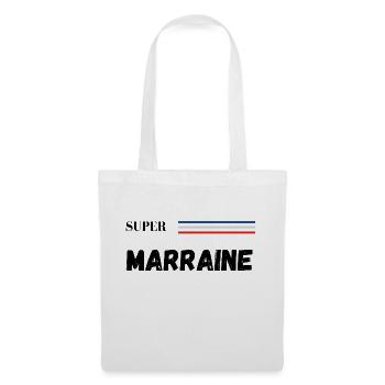 super marraine - t-shirt assorti - Sac en tissu - blanc - Devant