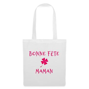 MAMAN. FÊTE DES MÈRES. BONNE FÊTE MAMAN. FÊTE - Sac en tissu - blanc - Devant