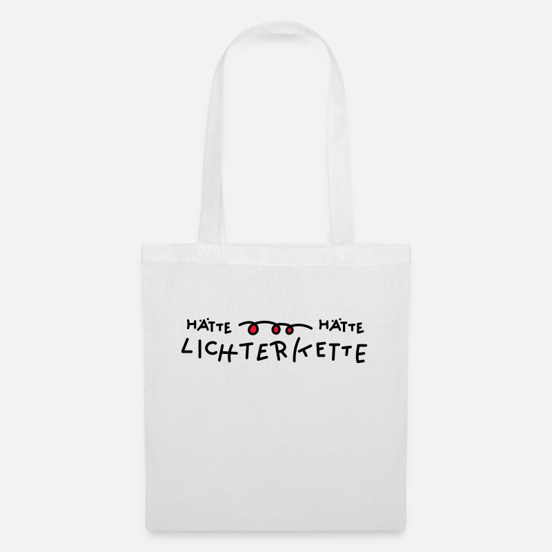 Lichterkette Sprüche - Stoffbeutel - Weiß