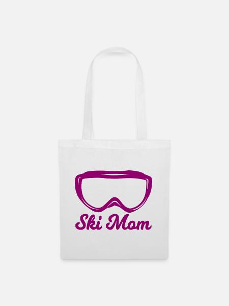 Skifahrer Mama - Stoffbeutel - Weiß