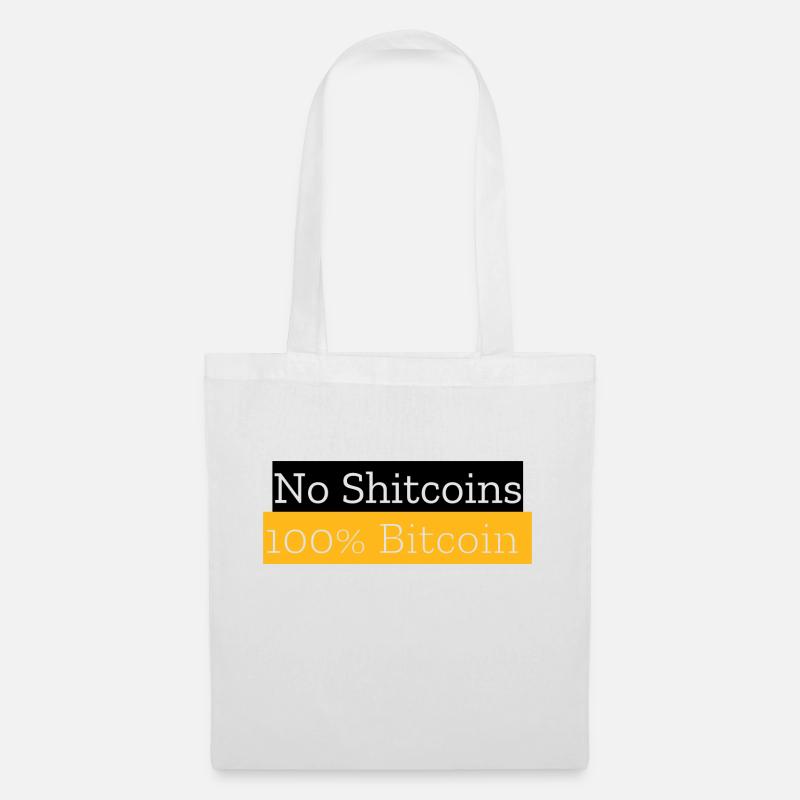 No Shitcoins 100% Bitcoin - Stoffbeutel - Weiß