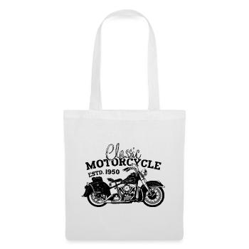 Rétro des années 1950 Moto Motard Anniversaire des années 1950 - Sac en tissu - blanc - Devant
