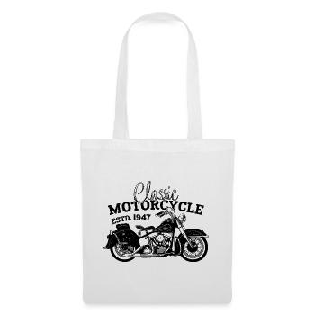 Rétro 1947 Moto Motard Moto Anniversaire 1947 - Sac en tissu - blanc - Devant