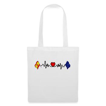 Cardio cardiaque avec drapeau Espagne, drapeau Europe - Sac en tissu - blanc - Devant