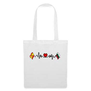 Cardio cardiaque avec Flag Espagne, Bulgarie - Sac en tissu - blanc - Devant